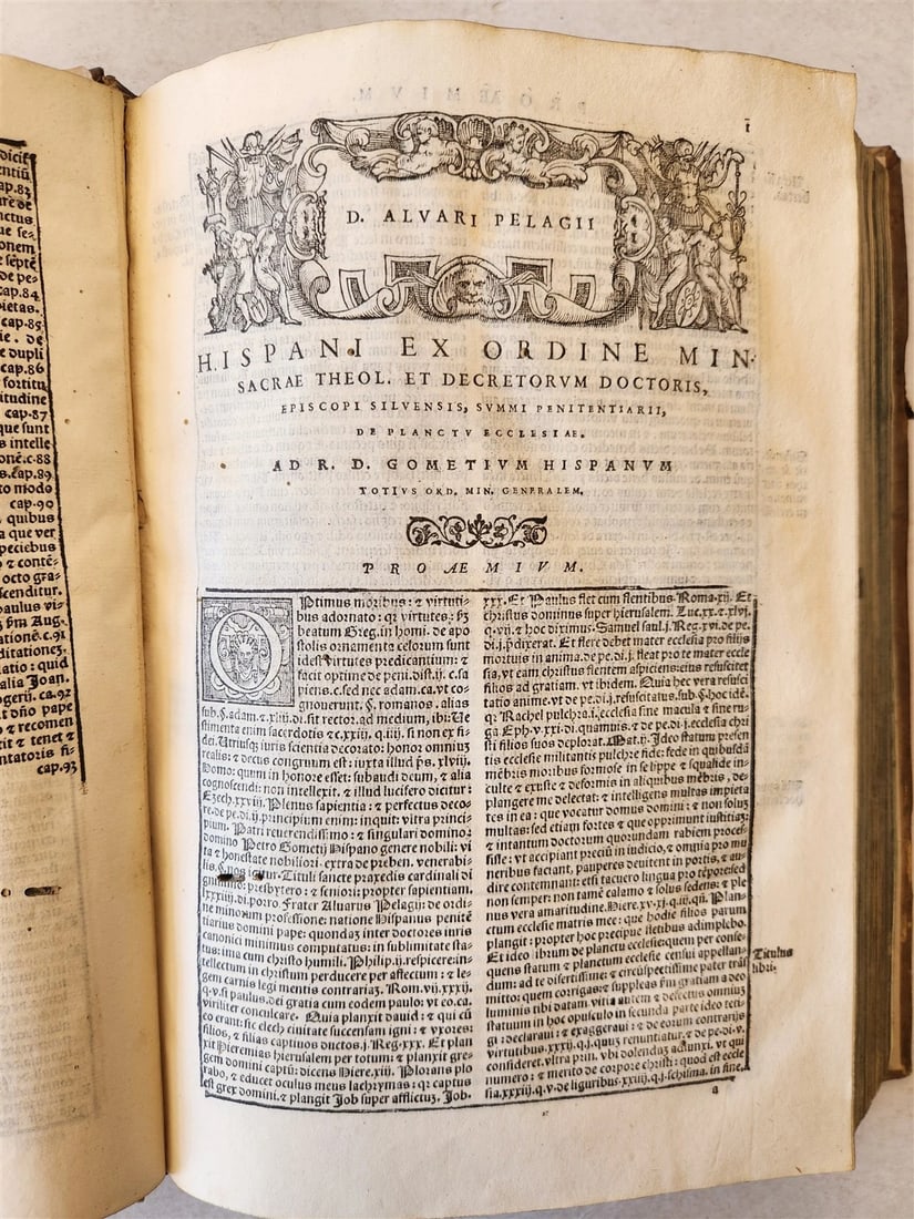 1560 CANON LAW WORK by GALICIAN LAWYER ALVARO PELAYO antique PIGSKIN BOUND FOLIO - 9