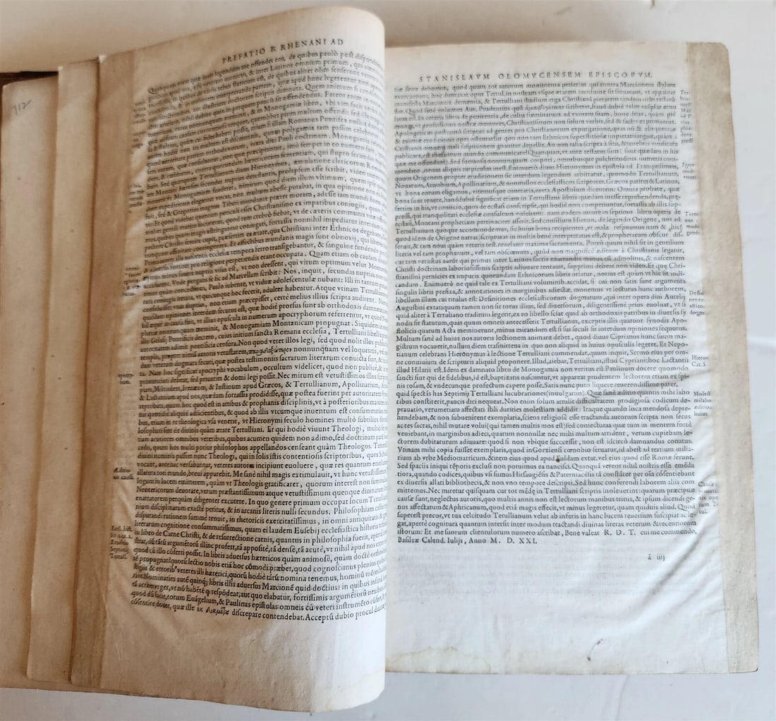 1580 OPERA TERTULLIANI antique FOLIO 16th CENTURY - 3