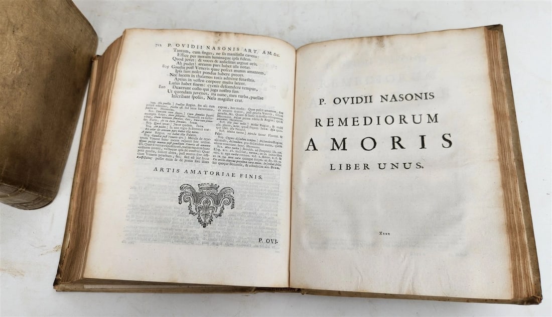 1727 OVID 4 VELLUM BOUND VOLUMES antique Publius Ovidius Naso - 12