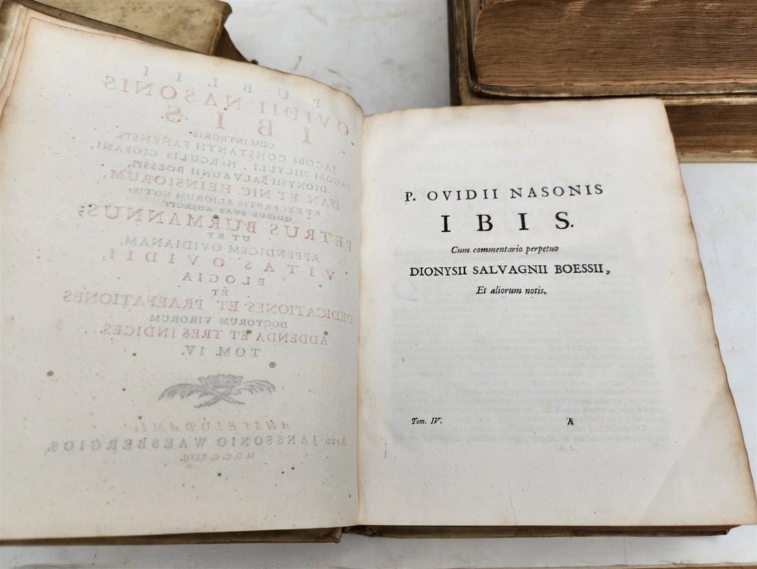 1727 OVID 4 VELLUM BOUND VOLUMES antique Publius Ovidius Naso - 17
