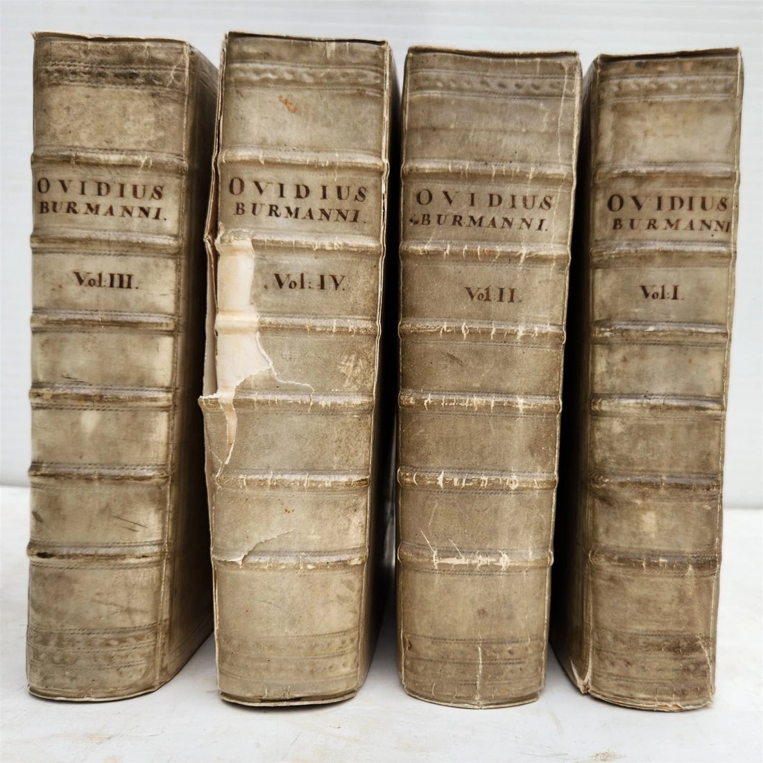 1727 OVID 4 VELLUM BOUND VOLUMES antique Publius Ovidius Naso - 2