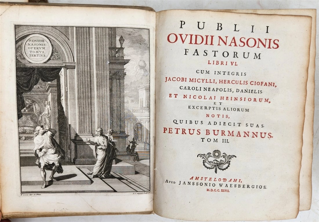1727 OVID 4 VELLUM BOUND VOLUMES antique Publius Ovidius Naso - 6