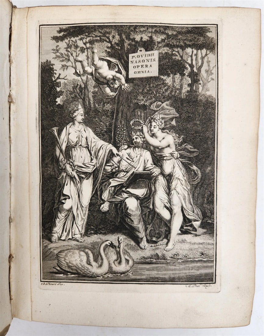 1727 OVID 4 VELLUM BOUND VOLUMES antique Publius Ovidius Naso - 9