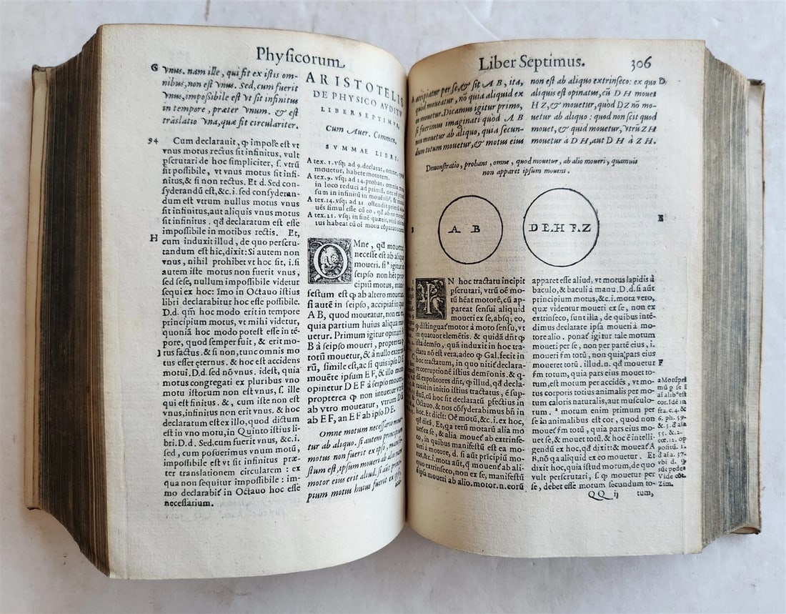 1574 ARISTOTLE ILLUSTRATED DE PHYSICO AUDITU COMMENTARY 16 cent. VELLUM antique - 12