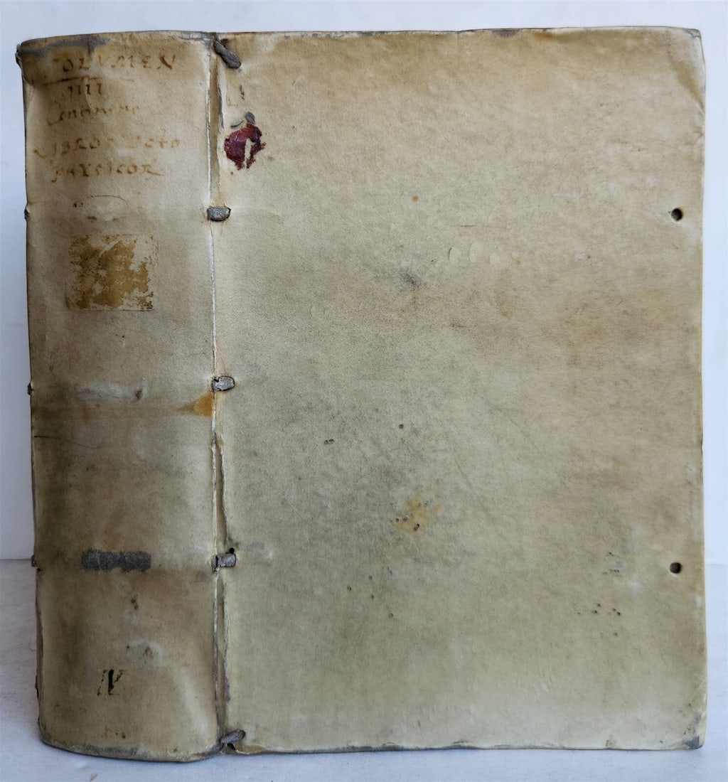 1574 ARISTOTLE ILLUSTRATED DE PHYSICO AUDITU COMMENTARY 16 cent. VELLUM antique - 3