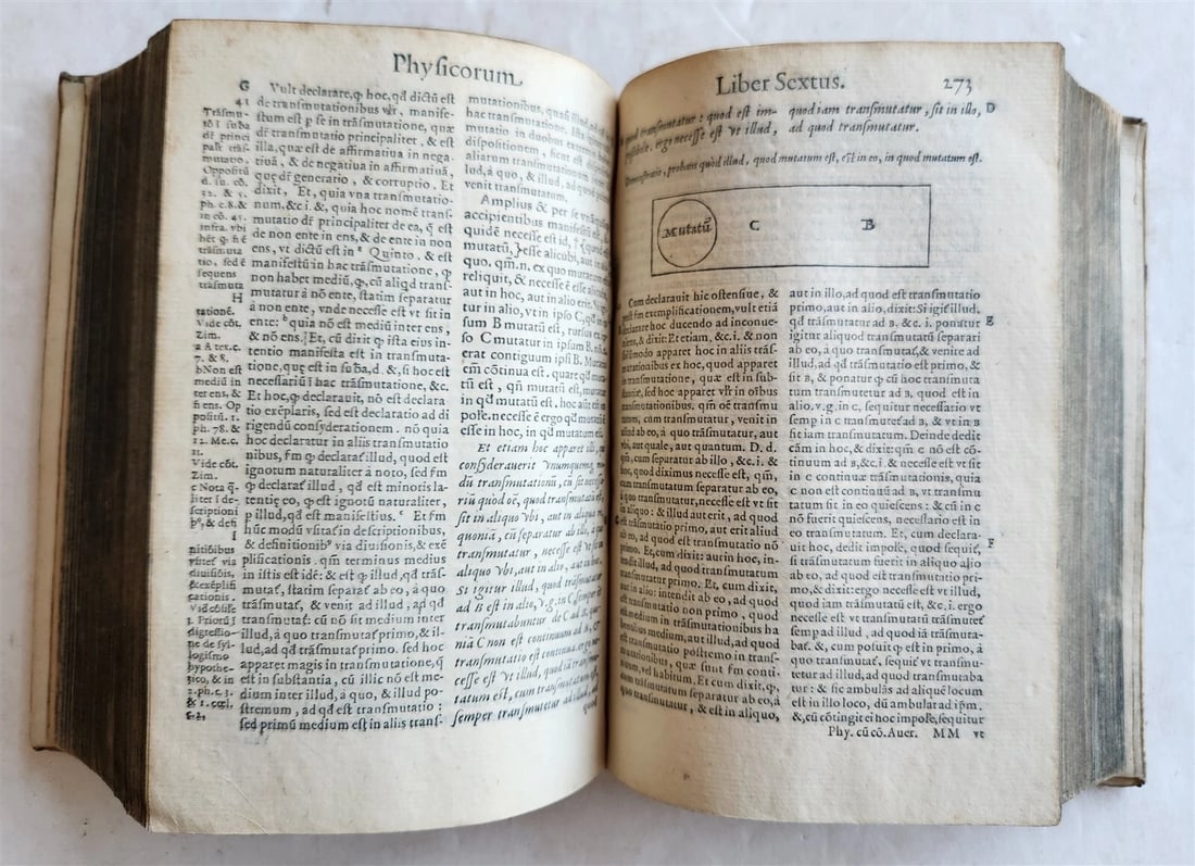 1574 ARISTOTLE ILLUSTRATED DE PHYSICO AUDITU COMMENTARY 16 cent. VELLUM antique - 9