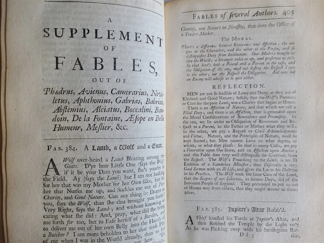 1738 AESOP FABLES by Sir Roger L'Estrange antique in ENGLISH - 6
