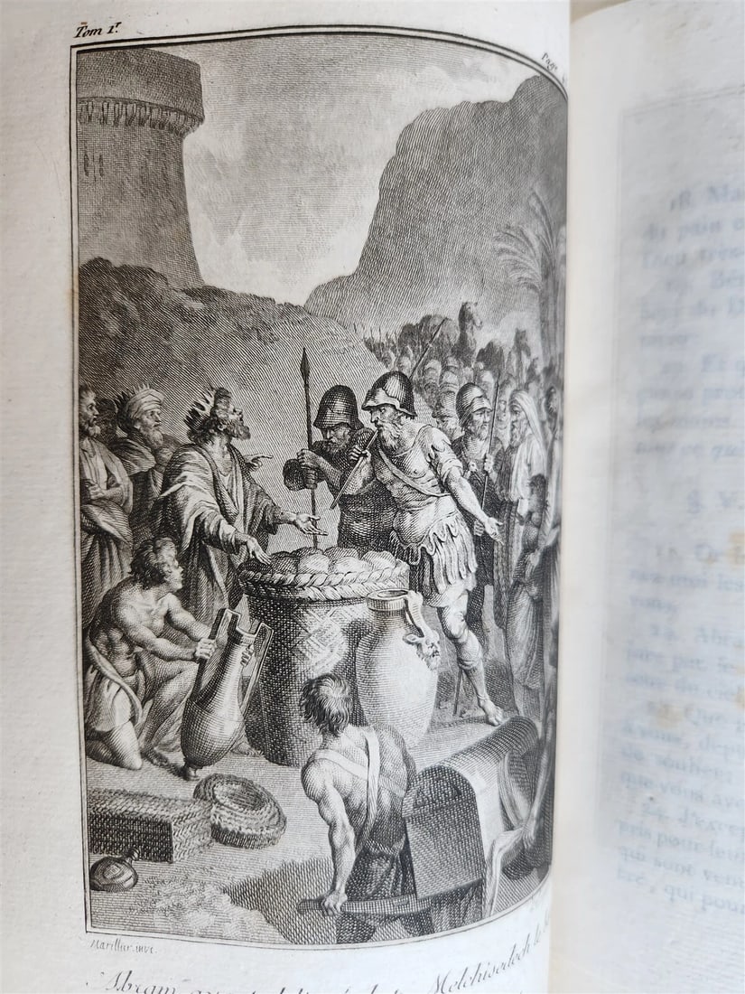 1789 BIBLE in FRENCH ILLUSTRATED w/ 300 PLATES 12 VOLUMES SET antique - 12