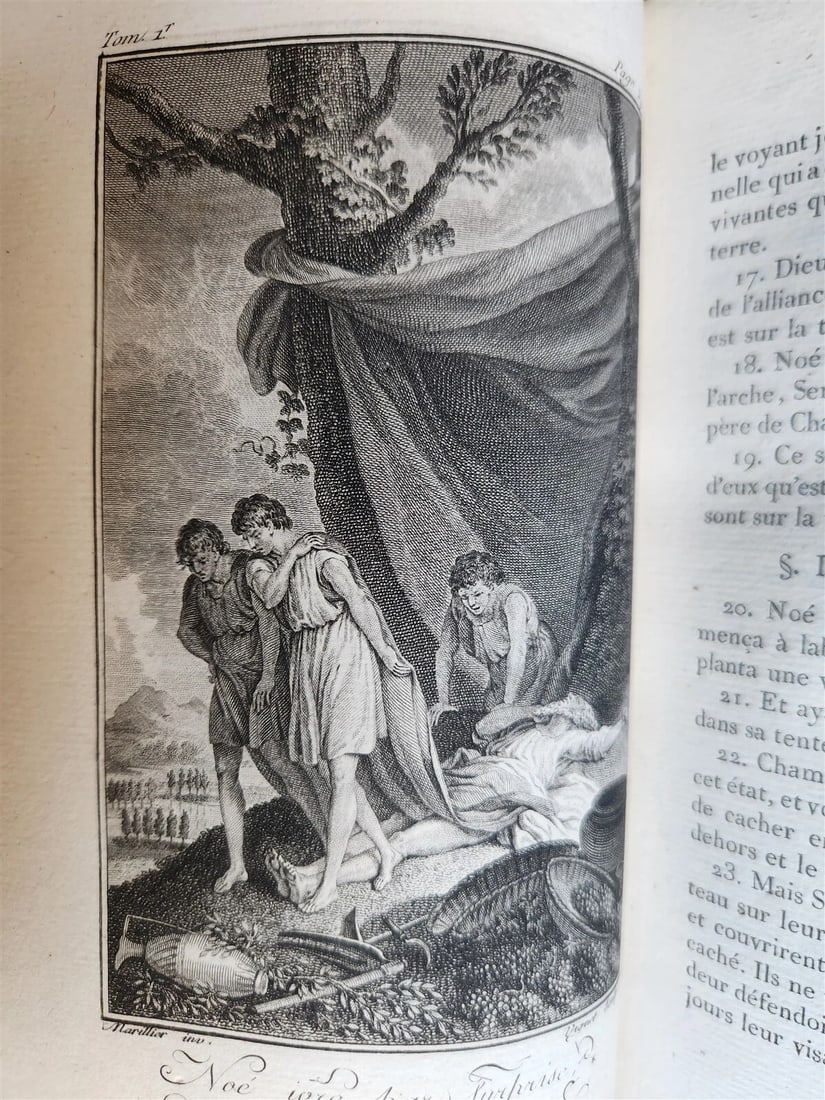 1789 BIBLE in FRENCH ILLUSTRATED w/ 300 PLATES 12 VOLUMES SET antique - 16