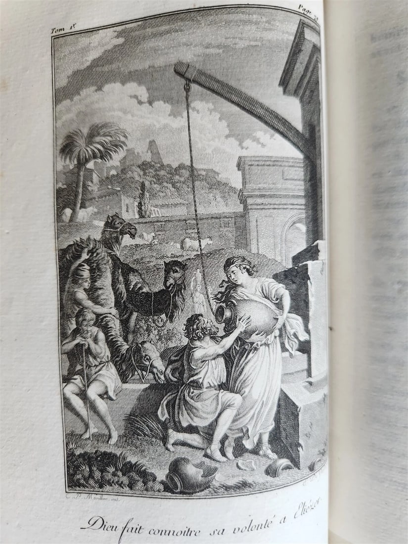 1789 BIBLE in FRENCH ILLUSTRATED w/ 300 PLATES 12 VOLUMES SET antique - 5