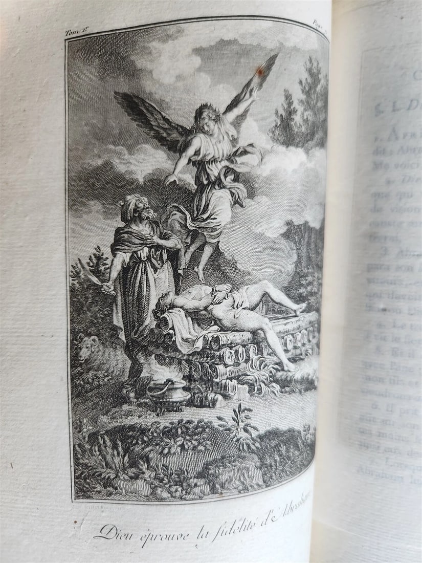 1789 BIBLE in FRENCH ILLUSTRATED w/ 300 PLATES 12 VOLUMES SET antique - 6