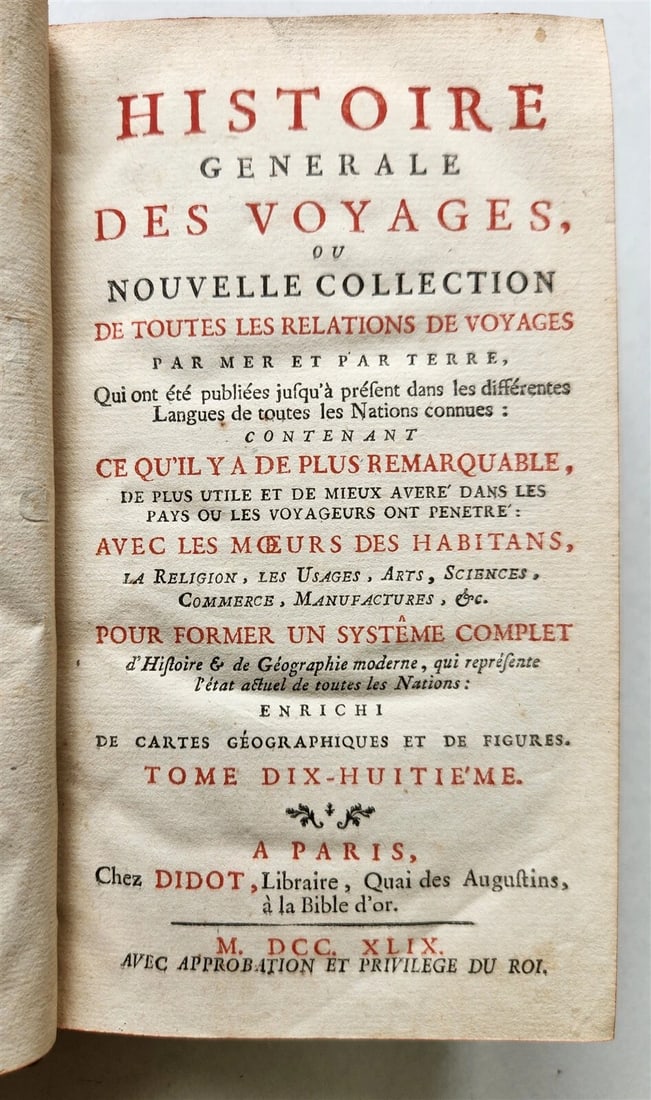 1749 HISTOIRE des VOYAGES antique vol. 18 CHINA & AFRICA illustrated MOZAMBIQUE - 3