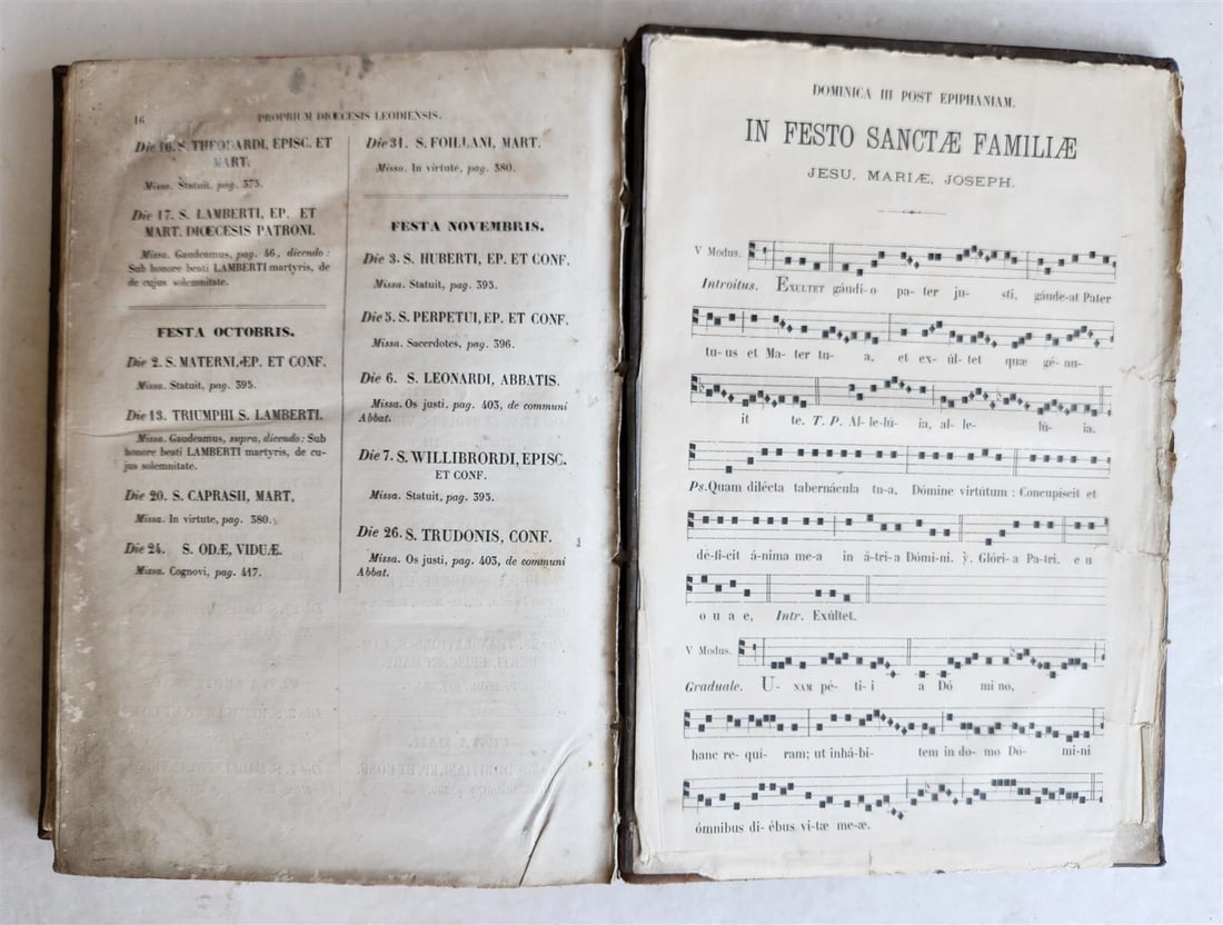 1854 GRADUALE ROMANUM antique ANTIPHONAL LARGE FOLIO 10.5 x 15" - 10