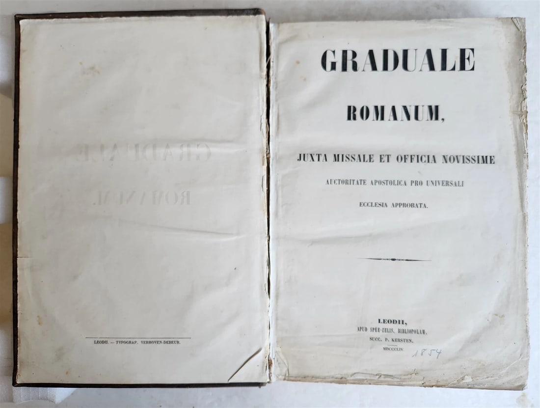 1854 GRADUALE ROMANUM antique ANTIPHONAL LARGE FOLIO 10.5 x 15" - 2