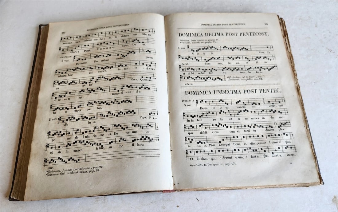 1854 GRADUALE ROMANUM antique ANTIPHONAL LARGE FOLIO 10.5 x 15" - 6