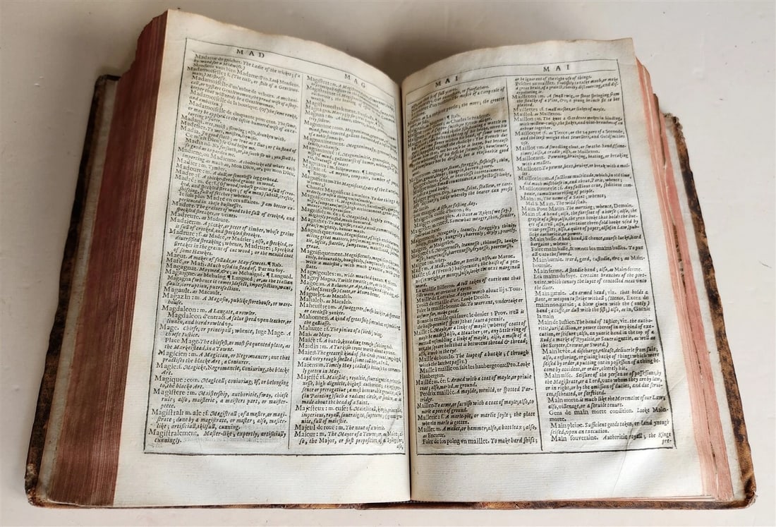 1632 DICTIONARIE of FRENCH & ENGLISH TONGUES by Randle Cotgrave antique ENGLISH - 10