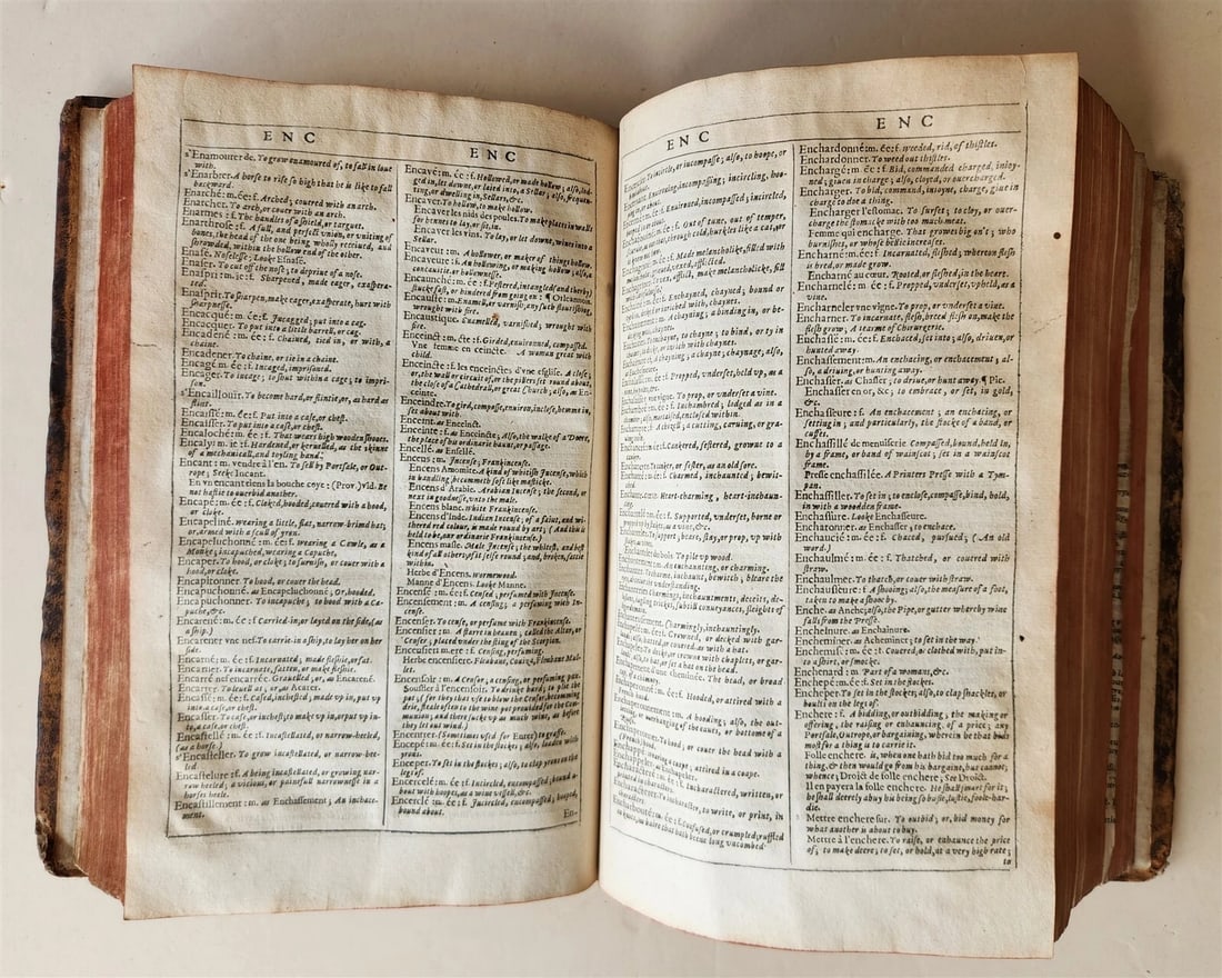 1632 DICTIONARIE of FRENCH & ENGLISH TONGUES by Randle Cotgrave antique ENGLISH - 11