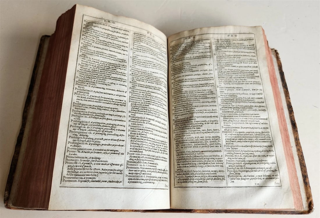 1632 DICTIONARIE of FRENCH & ENGLISH TONGUES by Randle Cotgrave antique ENGLISH - 8