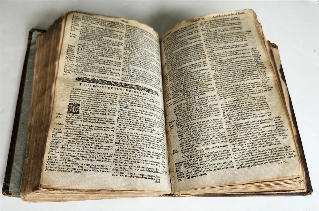 1634 BIBLE in ENGLISH King James antique ORIGINAL BINDING - 11