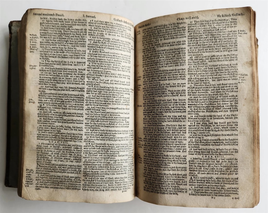 1634 BIBLE in ENGLISH King James antique ORIGINAL BINDING - 12