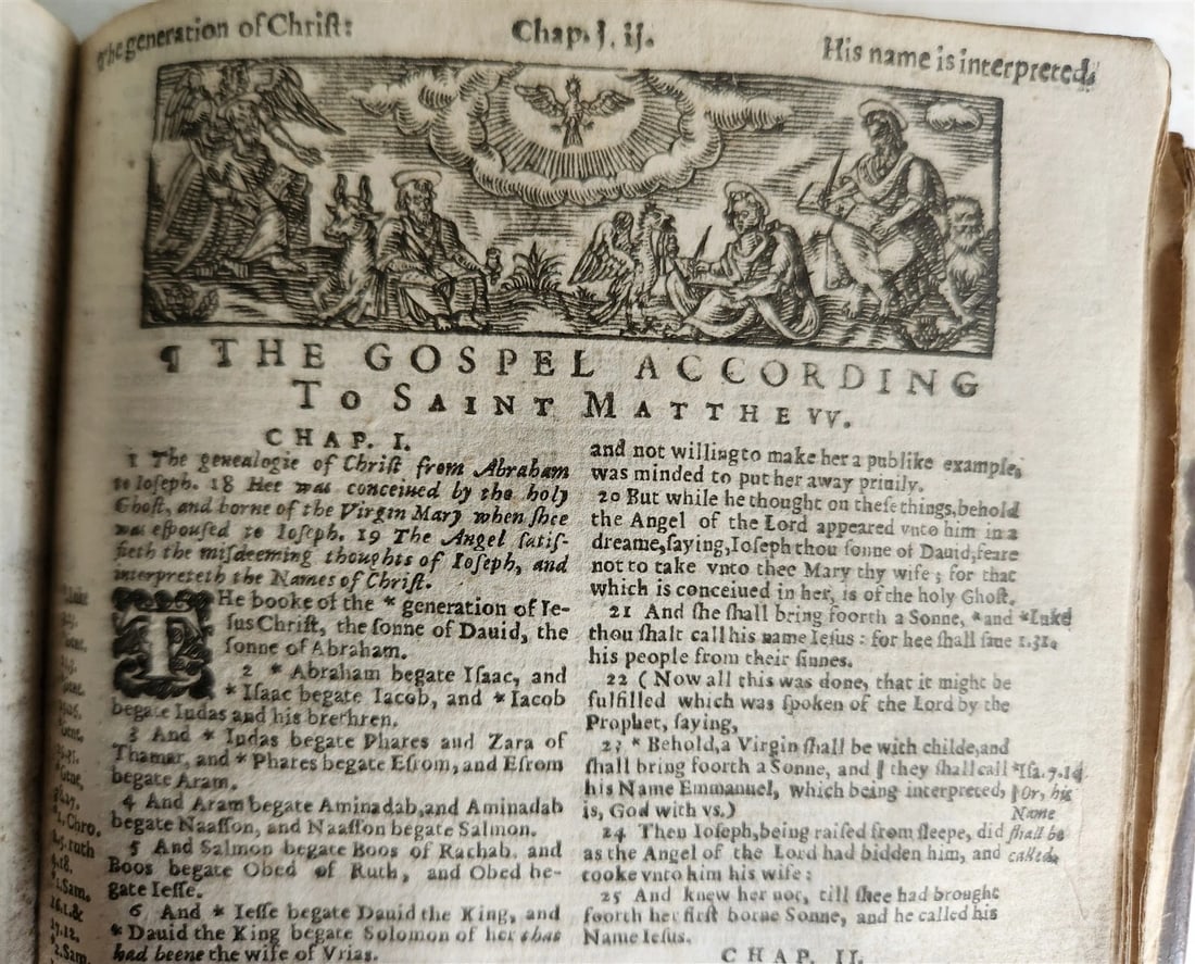 1634 BIBLE in ENGLISH King James antique ORIGINAL BINDING - 8