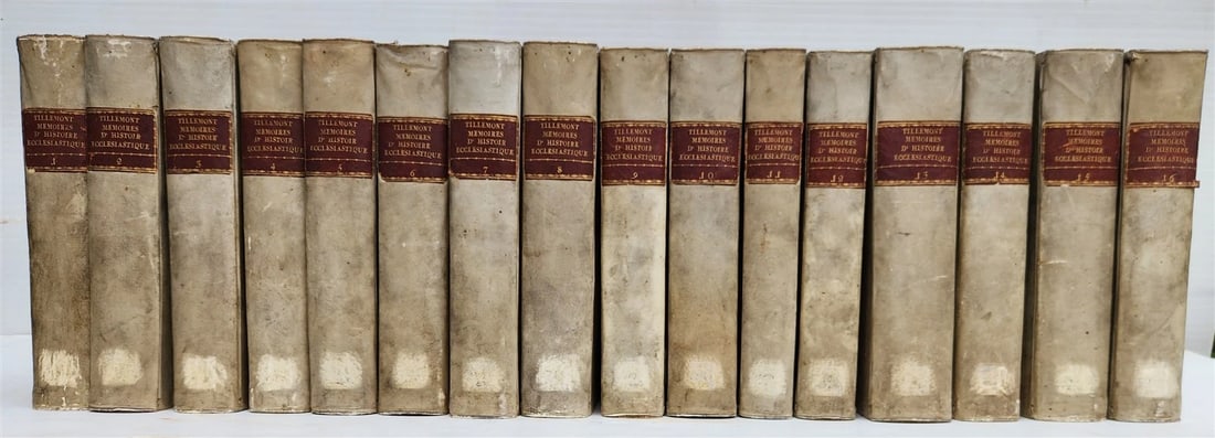 1732 ECCLESIASTICAL HISTORY 16 VELLUM BOUND VOLUMES antique SET (1 of 6)