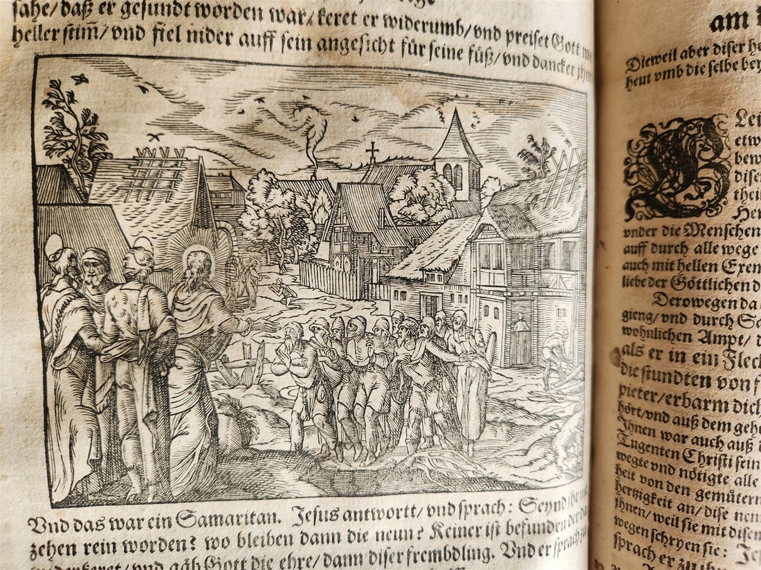 1588 SERMONS by LUIS de GRANADA ILLUSTRATED antique PIGSKIN BOUND FOLIO - 10