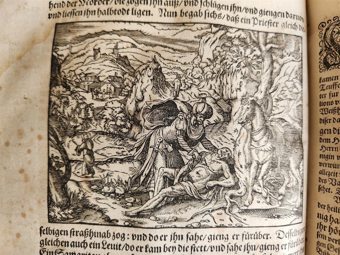 1588 SERMONS by LUIS de GRANADA ILLUSTRATED antique PIGSKIN BOUND FOLIO - 11