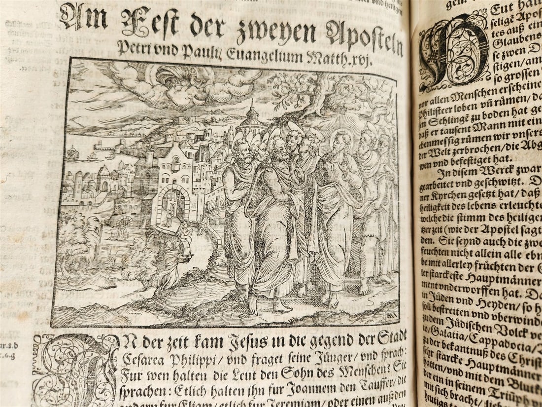 1588 SERMONS by LUIS de GRANADA ILLUSTRATED antique PIGSKIN BOUND FOLIO - 15