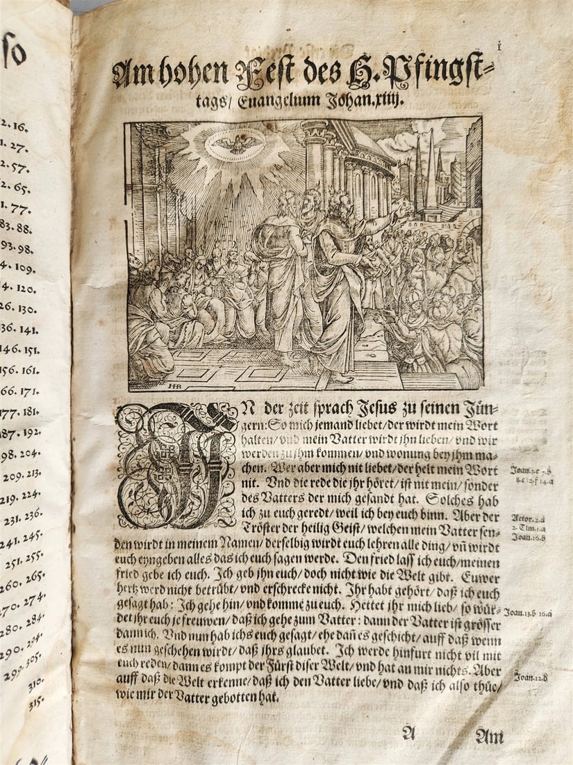 1588 SERMONS by LUIS de GRANADA ILLUSTRATED antique PIGSKIN BOUND FOLIO - 5