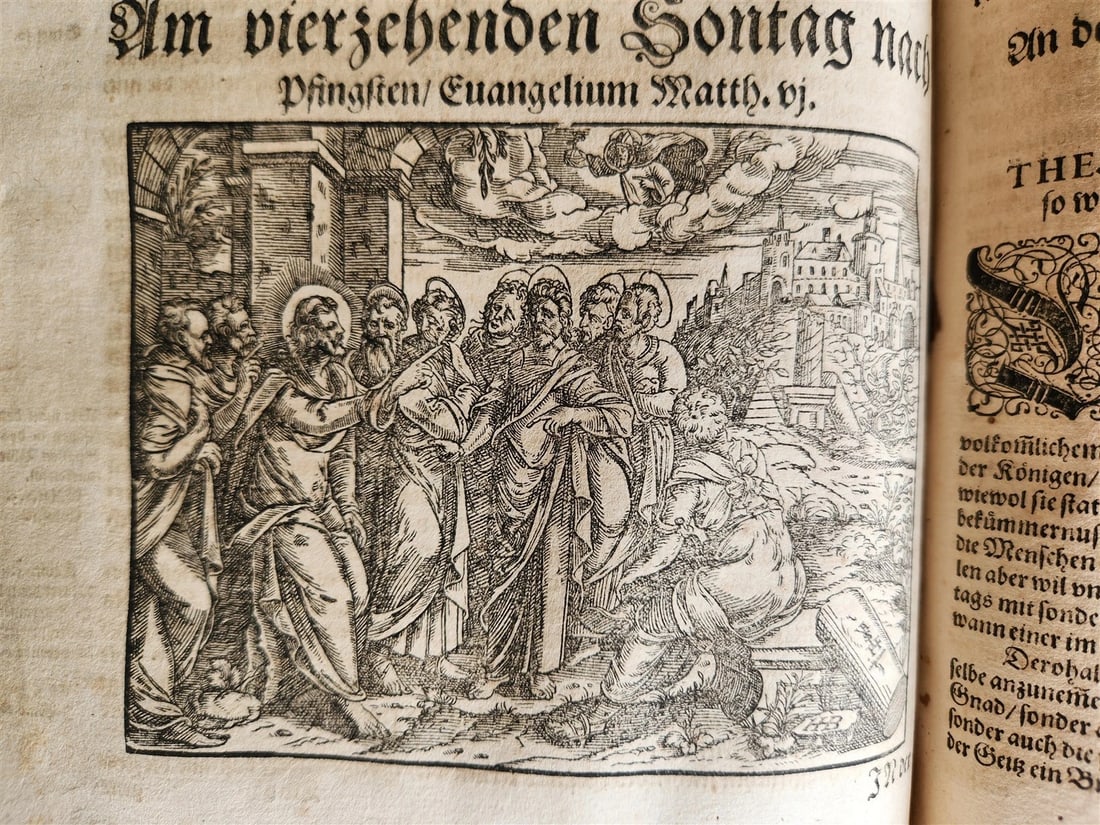 1588 SERMONS by LUIS de GRANADA ILLUSTRATED antique PIGSKIN BOUND FOLIO - 9