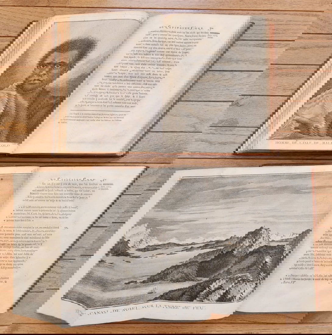 1778 CAPTAIN COOK SECOND VOYAGE 5 VOLUMES antique ILLUSTRATED w/66 PLATES French - 16