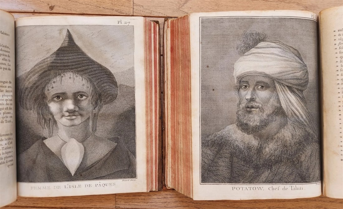 1778 CAPTAIN COOK SECOND VOYAGE 5 VOLUMES antique ILLUSTRATED w/66 PLATES French - 9