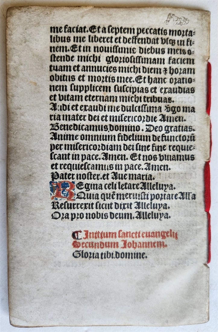 1519 BOOK of HOURS POST-INCUNABULA printed on VELLUM antique 16th CENTURY SCARCE - 8