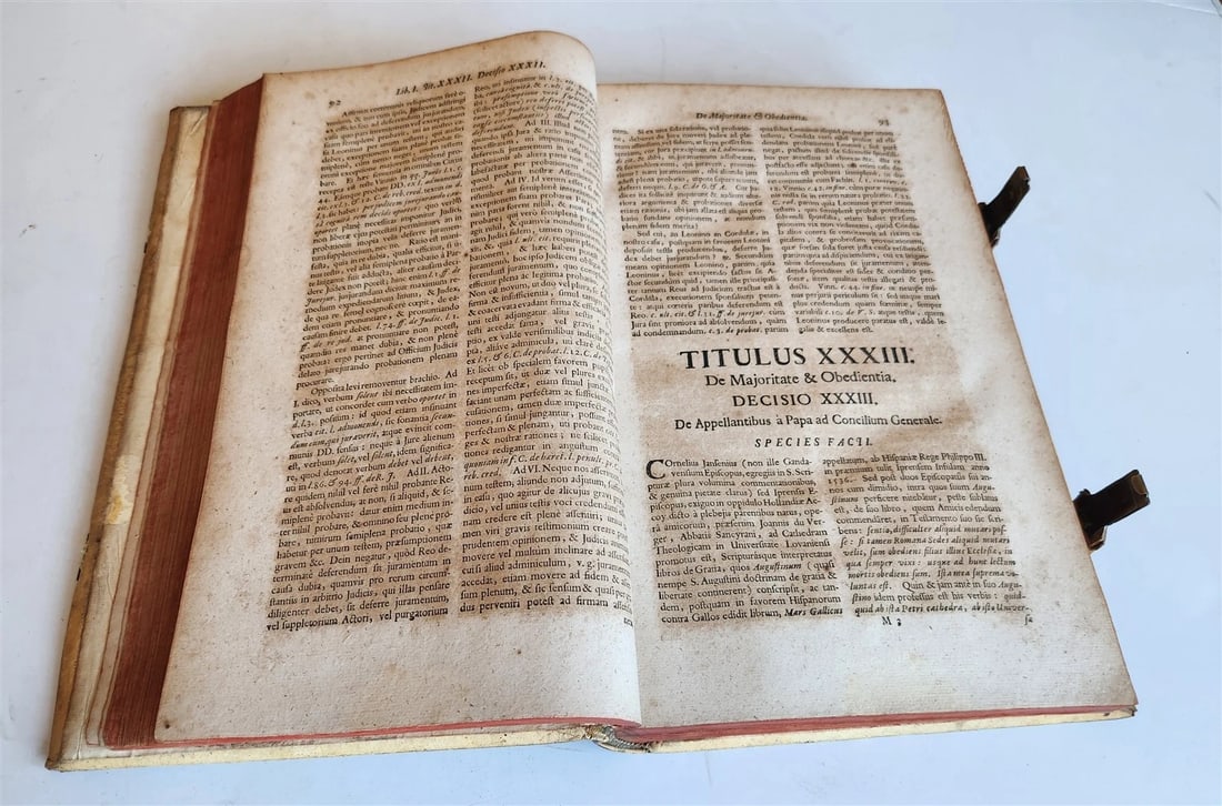 1746 CANON LAW antique PIGSKIN BOUND FOLIO - 8