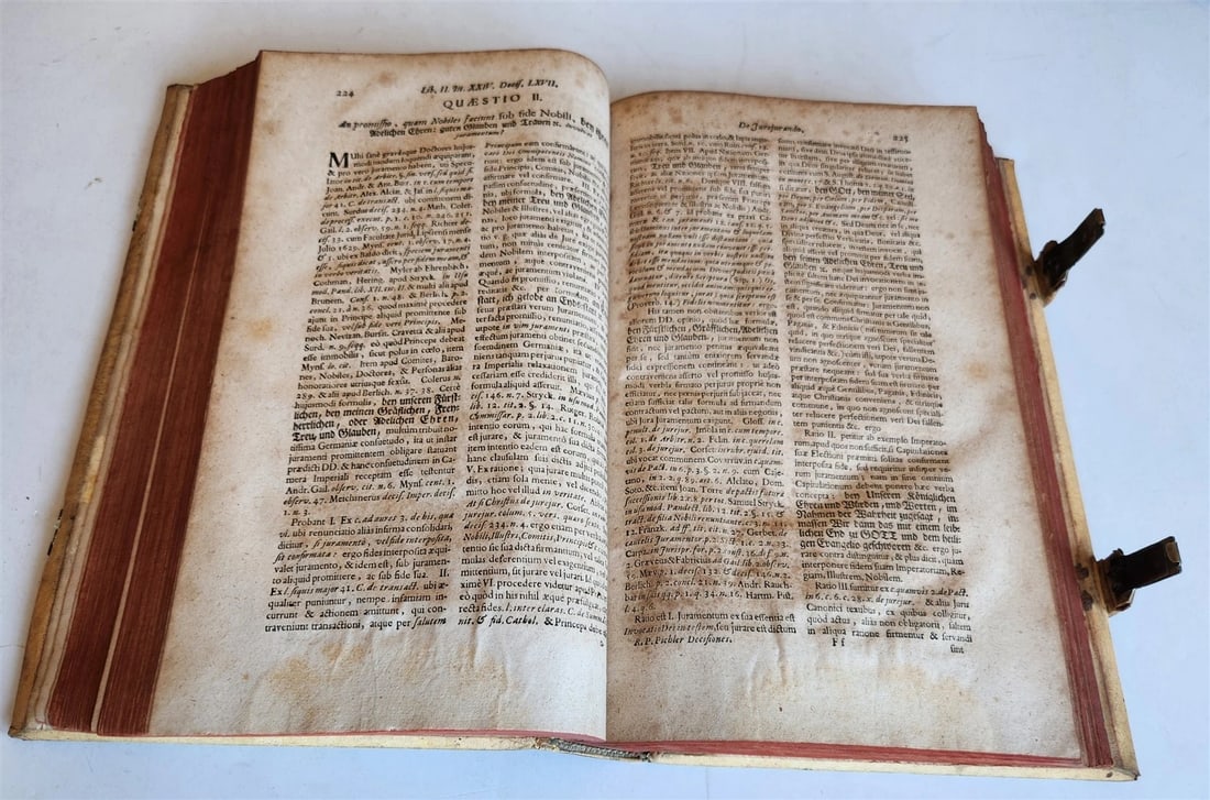 1746 CANON LAW antique PIGSKIN BOUND FOLIO - 9