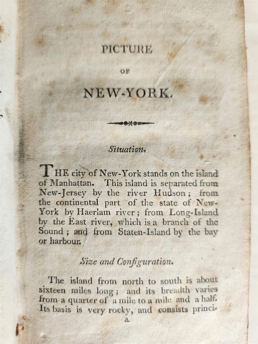 1807 THE PICTURE of NEW YORK or TRAVELLER'S GUIDE antique - 3