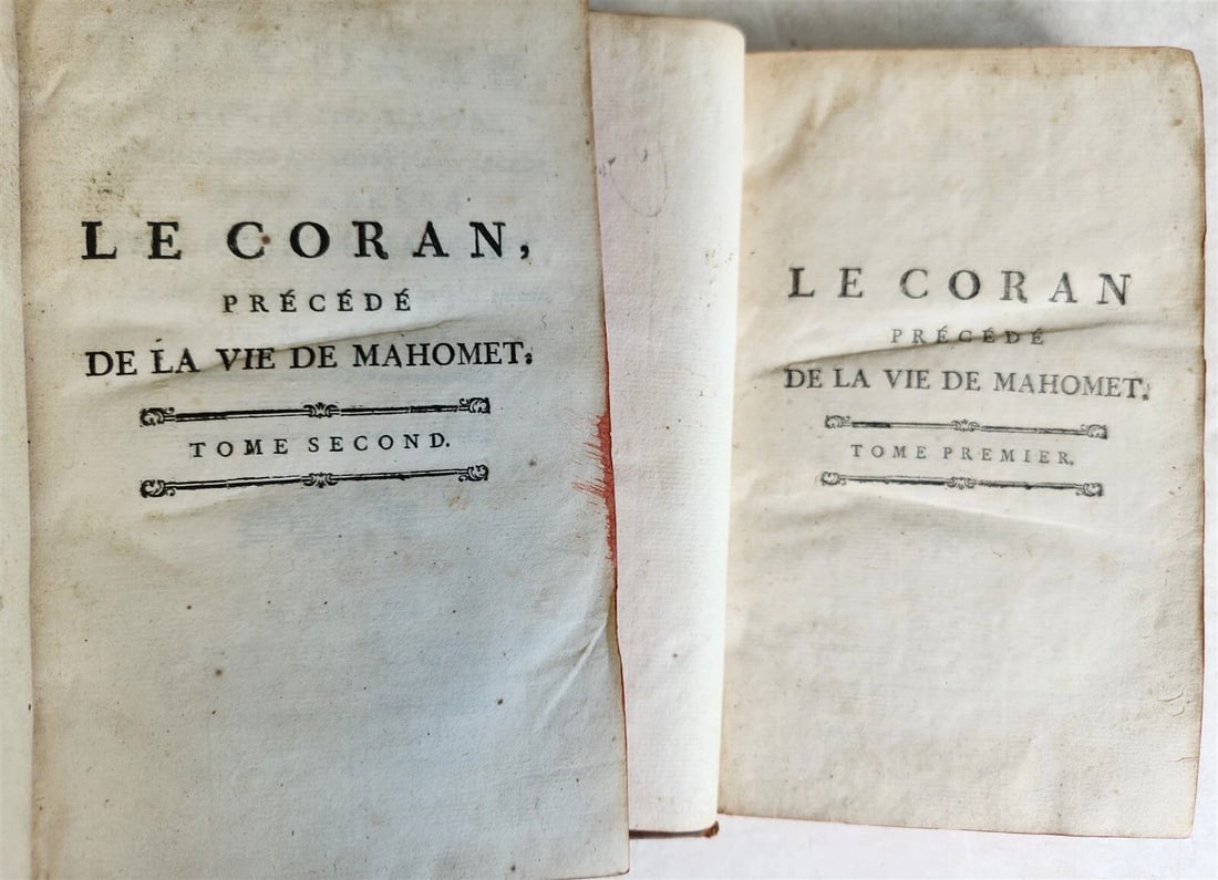 1783 KORAN in FRENCH 2 VOLUMES antique QURAN 1st EDTION - 4