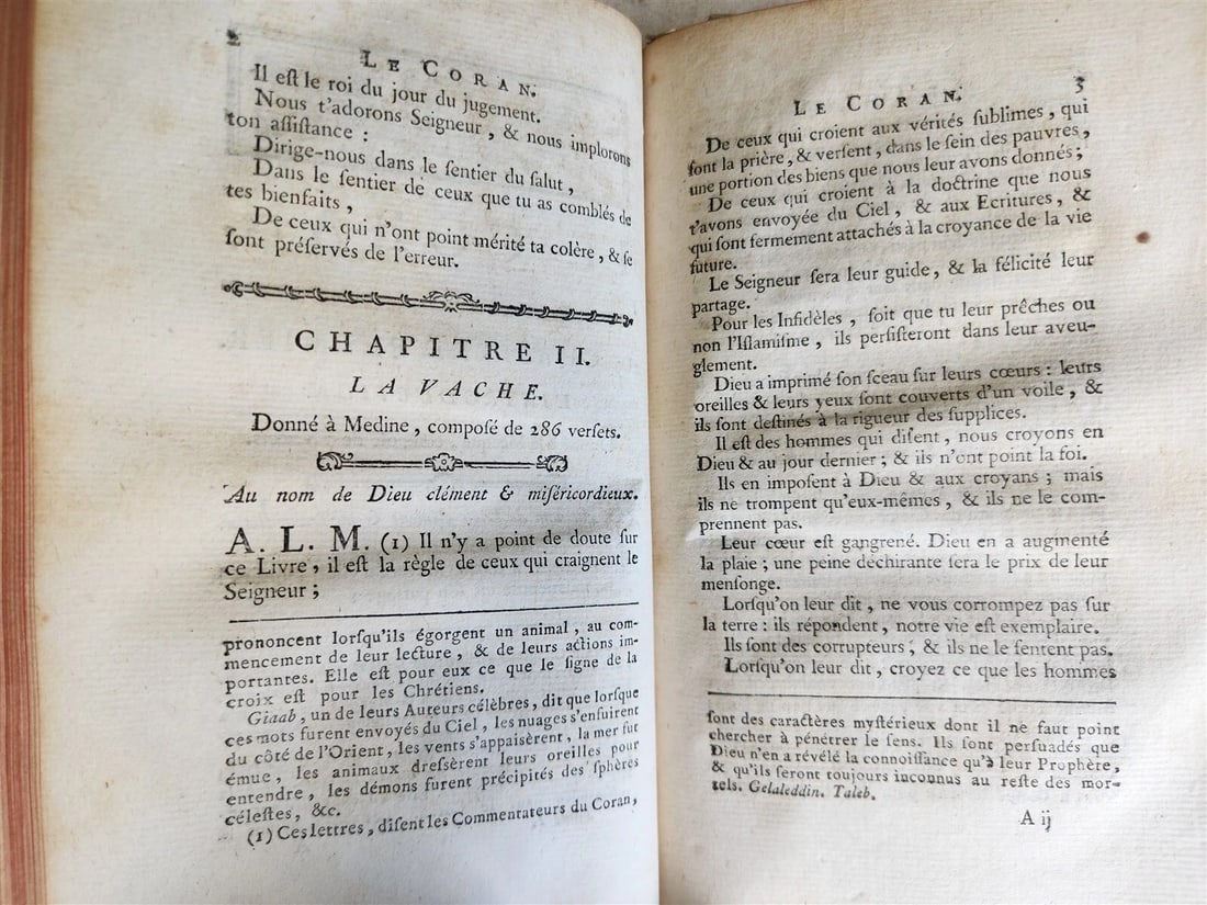 1783 KORAN in FRENCH 2 VOLUMES antique QURAN 1st EDTION - 7