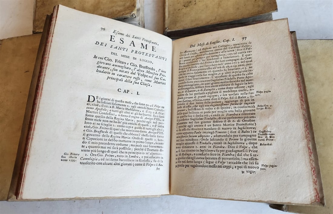 1713-1772 18th CENTURY BINDINGS - LOT of 5 VELLUM BOUND BOOKS antique - 9