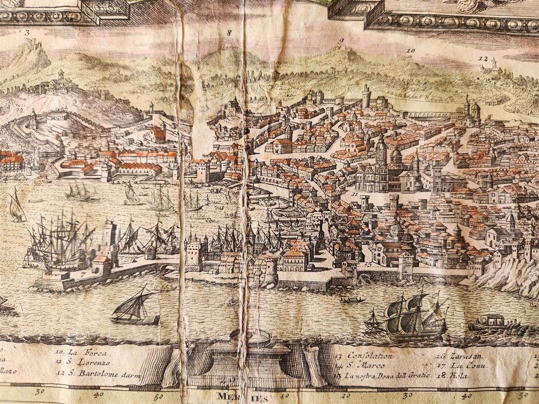 1700s GENOA ITALY antique MAP Status Republica Genuesis by J. HOMANN rare - 3