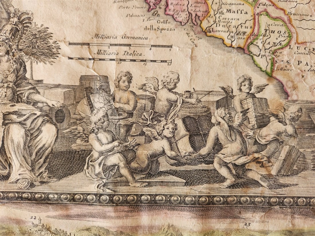 1700s GENOA ITALY antique MAP Status Republica Genuesis by J. HOMANN rare - 5