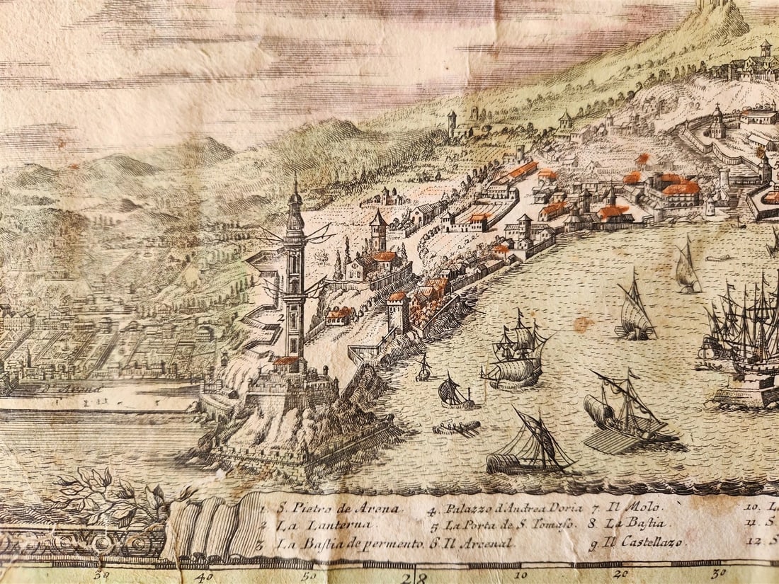 1700s GENOA ITALY antique MAP Status Republica Genuesis by J. HOMANN rare - 7
