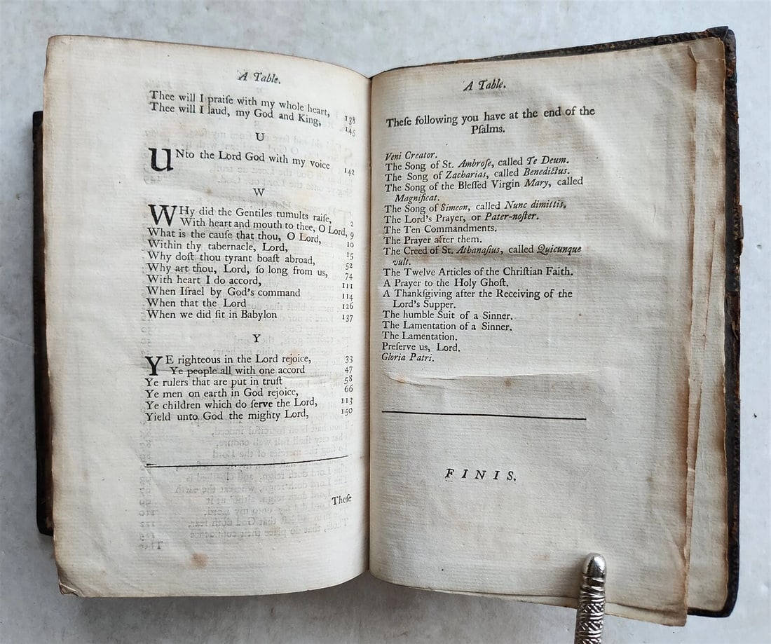 1753 BOOK of COMMON PRAYER w/ PSALTER in ENGLISH antique - 10