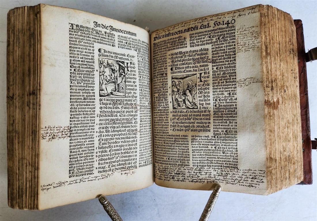 1514 POST-INCUNABULA ILLUSTRATED SWISS Basel antique Postilla maiores SCARCE - 10