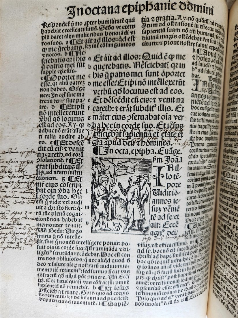 1514 POST-INCUNABULA ILLUSTRATED SWISS Basel antique Postilla maiores SCARCE - 9