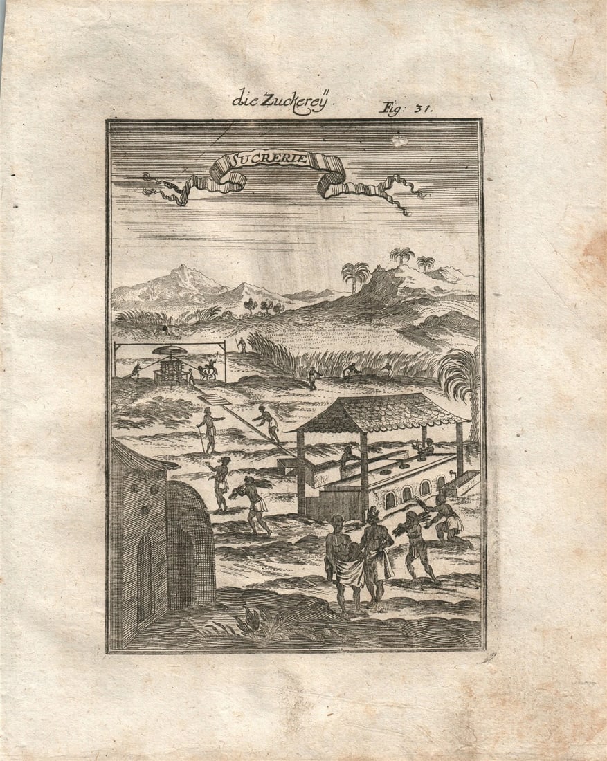 1719 SUGAR FACTORY plate 31 from Beschreibung Des gantzen Welt-Kreises (1 of 2)