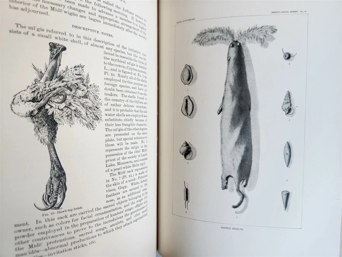 1885-1886 REPORT of AMERICAN BUREAU of ETHNOLOGY by J.POWELL antique ILLUSTRATED - 14