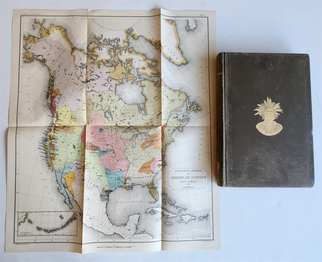 1885-1886 REPORT of AMERICAN BUREAU of ETHNOLOGY by J.POWELL antique ILLUSTRATED (1 of 17)