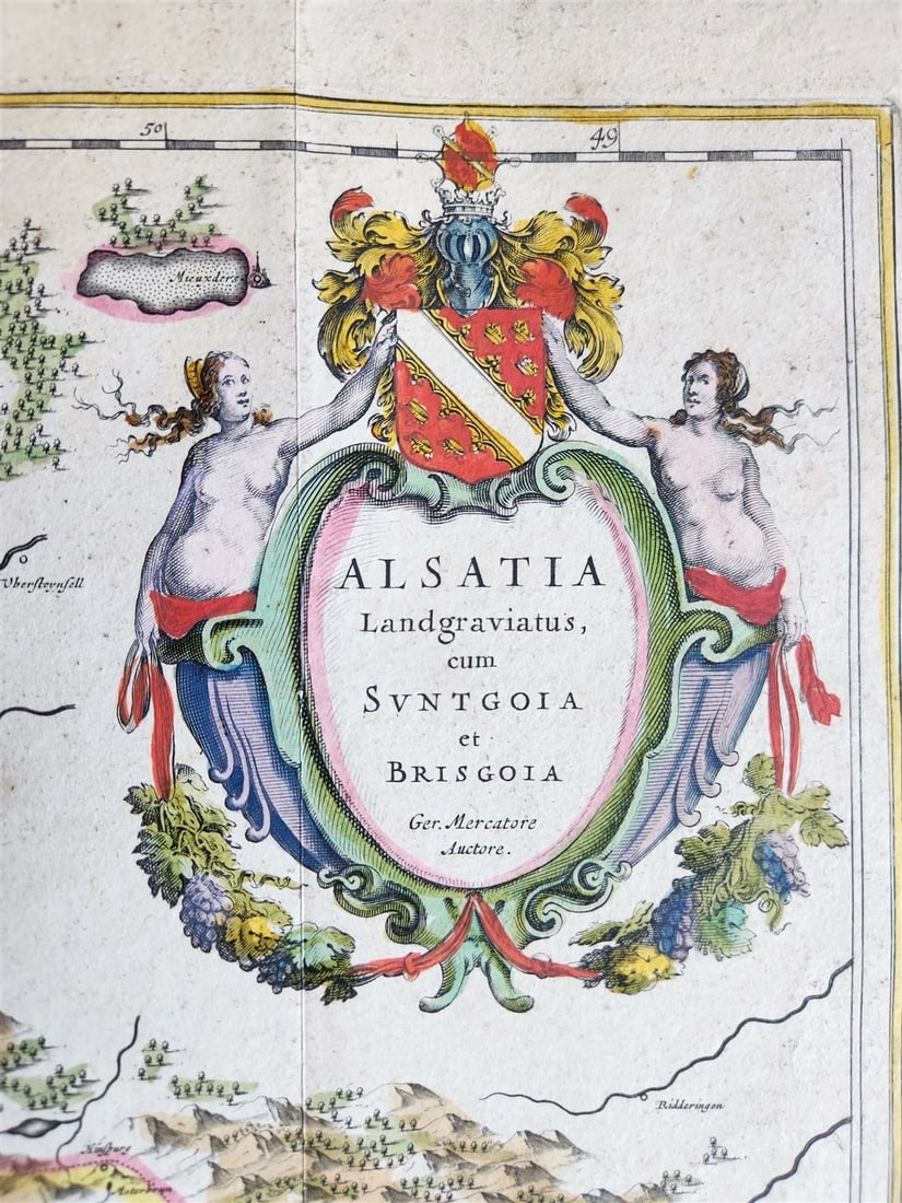 1640 ALSACE FRANCE antique MAP ALSATIA LANDGRAVIATUS - 2